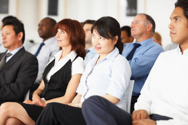 istock Successful business executives attending a seminar 157584789