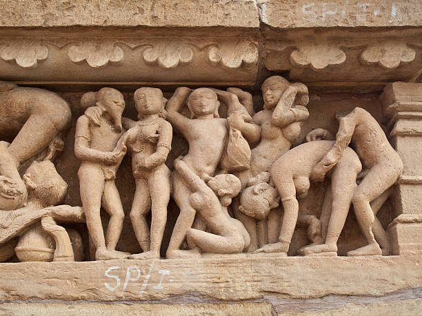 khajuraho, índia templo - khajuraho india indian culture temple imagens e fotografias de stock