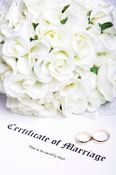 istock Rings and Marriage Certificate 157584918