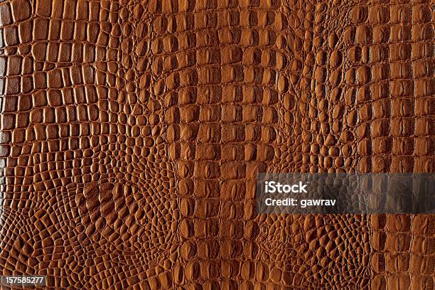 Textured Background Of Genuine Leather In Crocodile Skin Pattern Stock Photo - Download Image Now