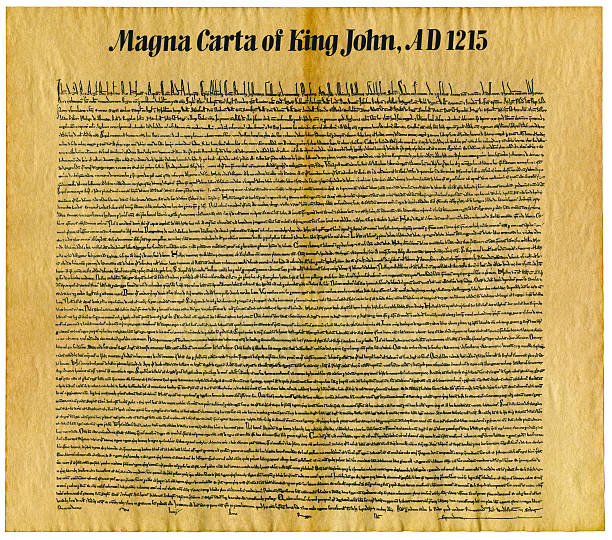 Parchment Replica the Magna Carta of King John stock photo