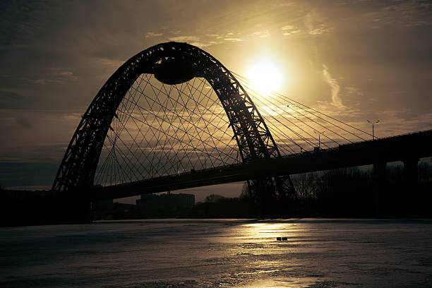 Zhivopisny Bridge is a cable-stayed bridge that spans Moskva River in north-western Moscow, Russia. It is the first cable-stayed bridge in Moscow. Opened on 27 December 2007 as a part of Krasnoprenensky avenue. It is also the highest cable-stayed bridge in Europe.