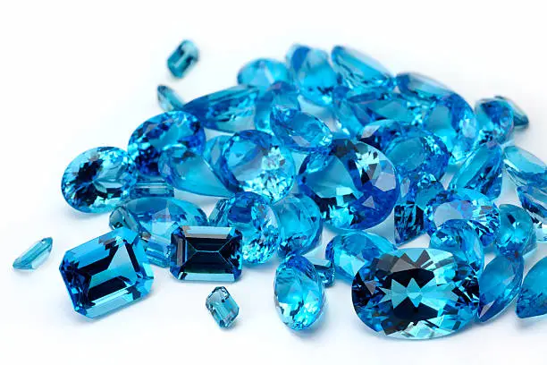 Topaz gemstone on white background.