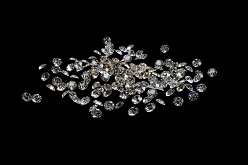 brilliant gems, jewellery, isolated on black background