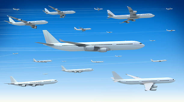 Traffic Jam in the Skies stock photo