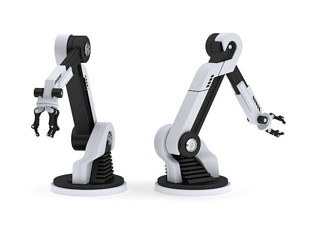 Robots Robots- 3d rendering robot arm stock pictures, royalty-free photos & images