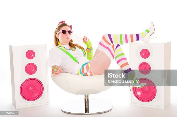 1980s Girl Sitting Blowing Bubles Stock Photo - Download Image Now - Women, Bubble Gum, One Woman Only