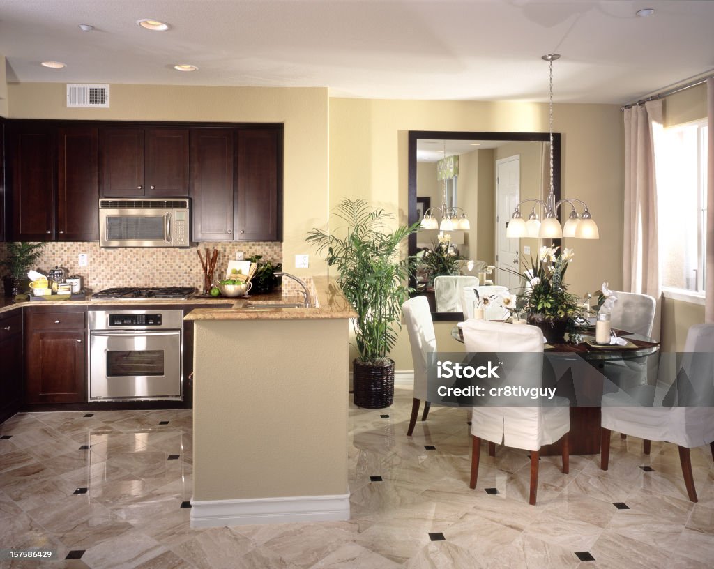 Cozinha Design Interior de casa - Foto de stock de Apartamento royalty-free