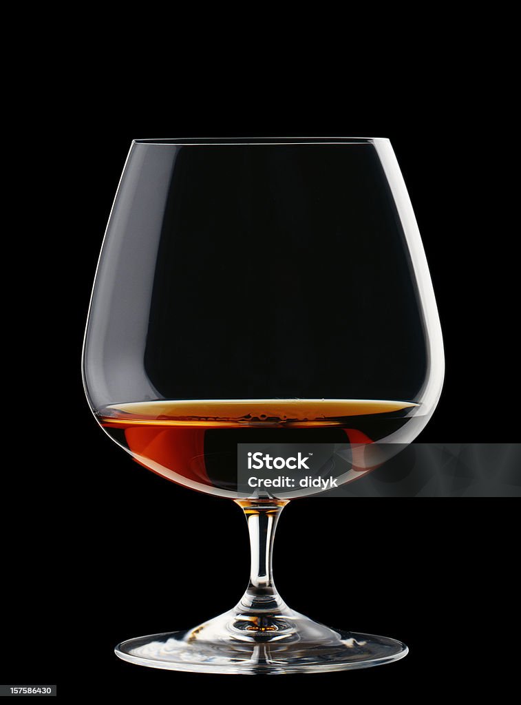 Brandy Glas, isoliert auf Schwarz - Lizenzfrei Cognacglas Stock-Foto