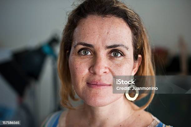 Forty Something Caucasian Woman Stock Photo - Download Image Now - Women, One Woman Only, Portrait