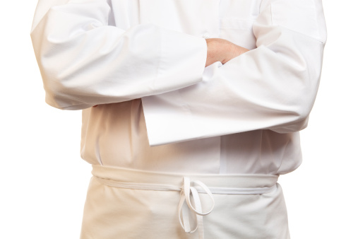 Torso of a cook with crossed arms isolated on white background. You might also be interested in these: