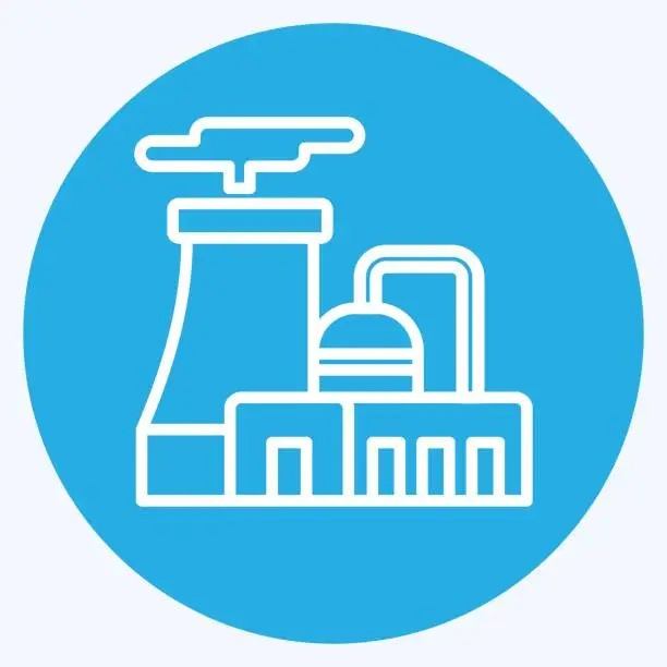 Vector illustration of Icon Nuclear Plant. related to Nuclear symbol. blue eyes style. simple design editable. simple illustration