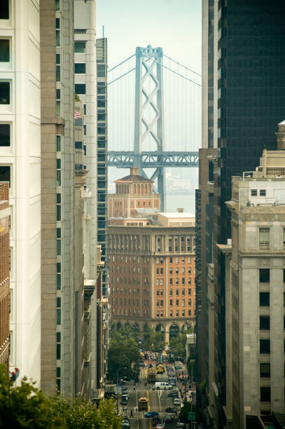 ponte da baía de rua california - nob hill imagens e fotografias de stock