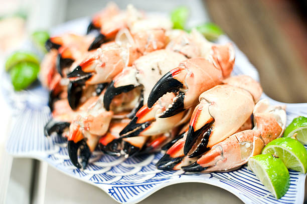 The crab is boiled and cooked