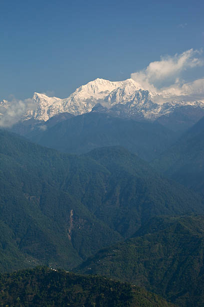 Mount Kanchendzonga Or Kangchenjunga The Third Tallest Mountain In The World As Seen From Pelling, Sikkim, India kangchenjunga stock pictures, royalty-free photos & images