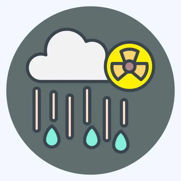 Vector illustration of Icon Nuclear Rain. related to Nuclear symbol. color mate style. simple design editable. simple illustration