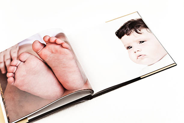 istock Baby Portrait Picture on a Book Page 157587833