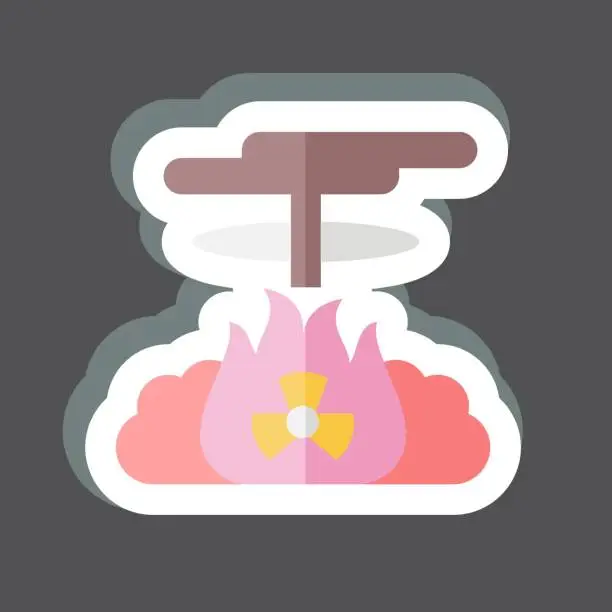 Vector illustration of Sticker Nuclear Blast. related to Nuclear symbol. simple design editable. simple illustration