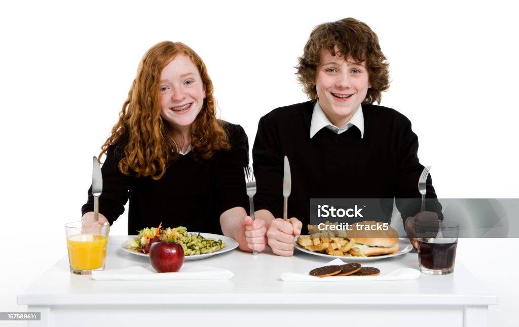 Início teen os alunos: Merenda Escolar - Foto de stock de Comer royalty-free