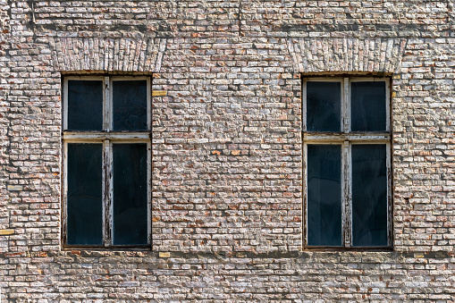 Close up of windows and facade of an old house, Central Berlin