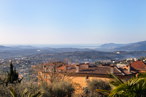 Spring Morning in Grasse, looking down towards Cannes, France