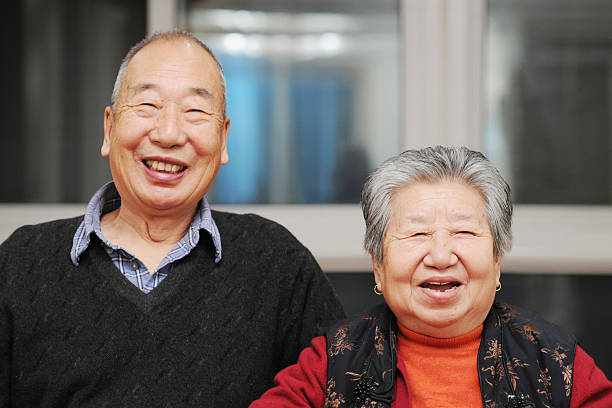 인물 행복함 아시아판 선임 커플입니다 - chinese culture china chinese ethnicity human face 뉴스 사진 이미지