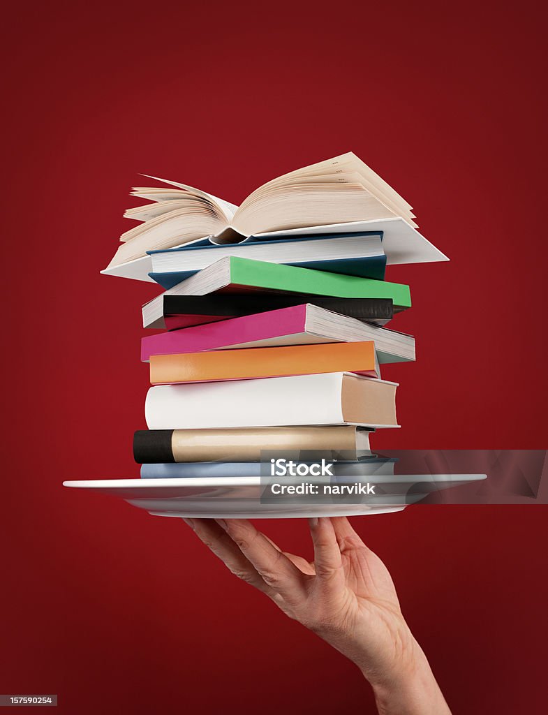 Pile of Books on the Plate  Book Stock Photo