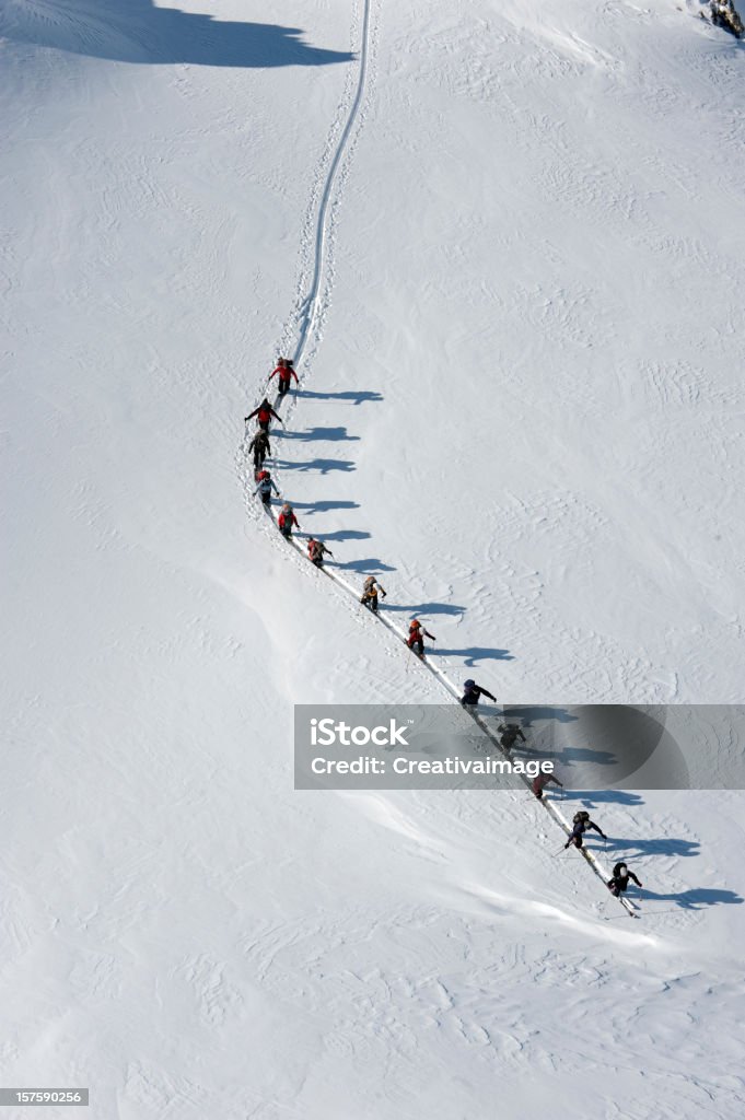 Me encanta de esquiar en nieve en polvo - Foto de stock de Vista cenital libre de derechos