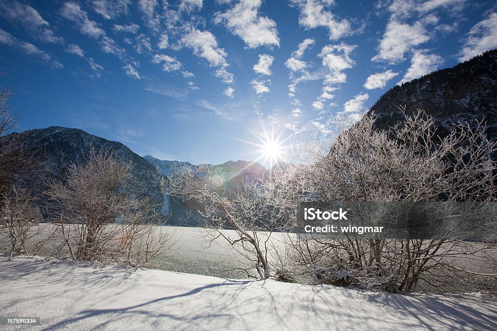 winter am See plansee in tirol – ÖSTERREICH - Lizenzfrei Alpen Stock-Foto