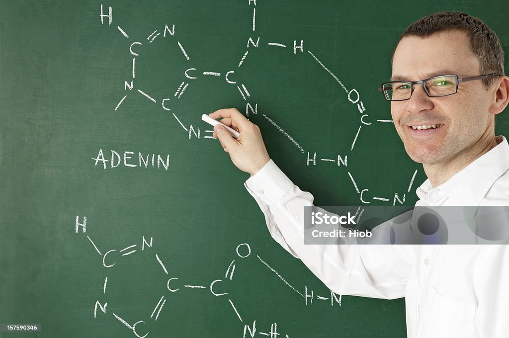 teacher with blackboard  40-49 Years Stock Photo