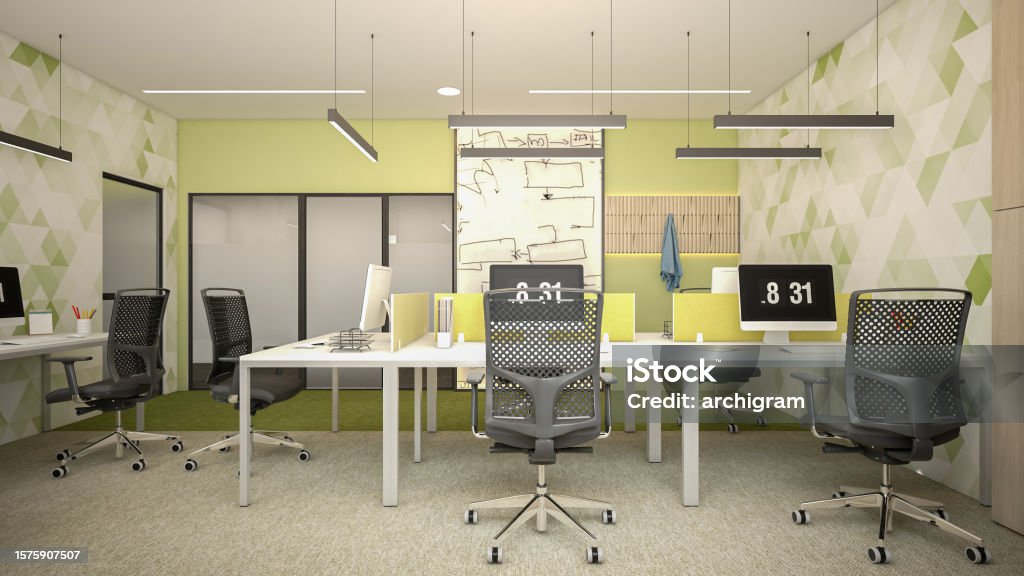 Office Visualization Render Interior Design Computer Generated Image Of Office Architectural ...