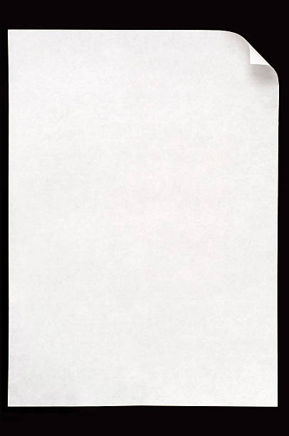 ブラックにホワイトの空白紙 - paper sheet ストックフォトと画像