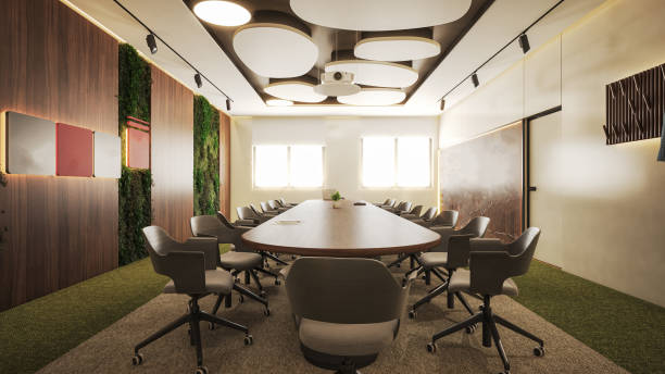 istock Interior design. Computer Generated Image Of Office. Board Meeting Room. Architectural Visualization. 3D Render.  Stock Photo 1575909209