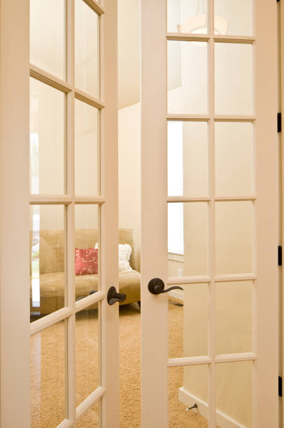istock Glass doors to living room 157591097