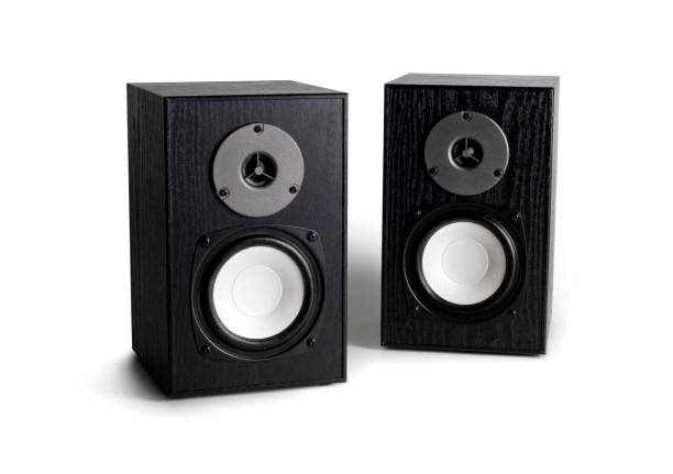 Stereo loudspeakers  w/clipping path  audio electronics stock pictures, royalty-free photos & images