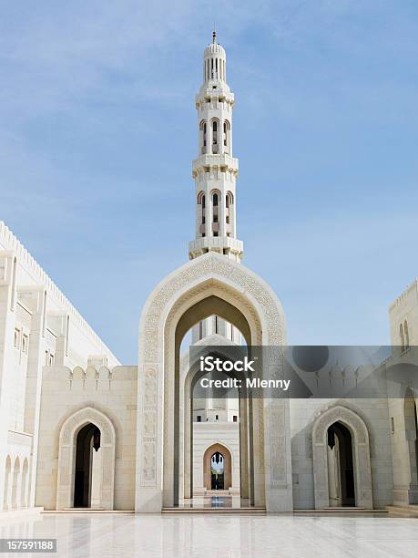 아치 Of Sultan 카부스 그랜드 모스크 In 뮈스카 피트케언 0명에 대한 스톡 사진 및 기타 이미지 - 0명, 건물 외관, 건축