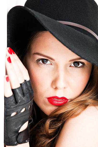 istock Beautiful woman with hat 157591375