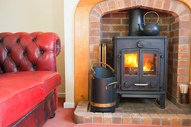 istock Sofa And Woodburning Stove 157591777