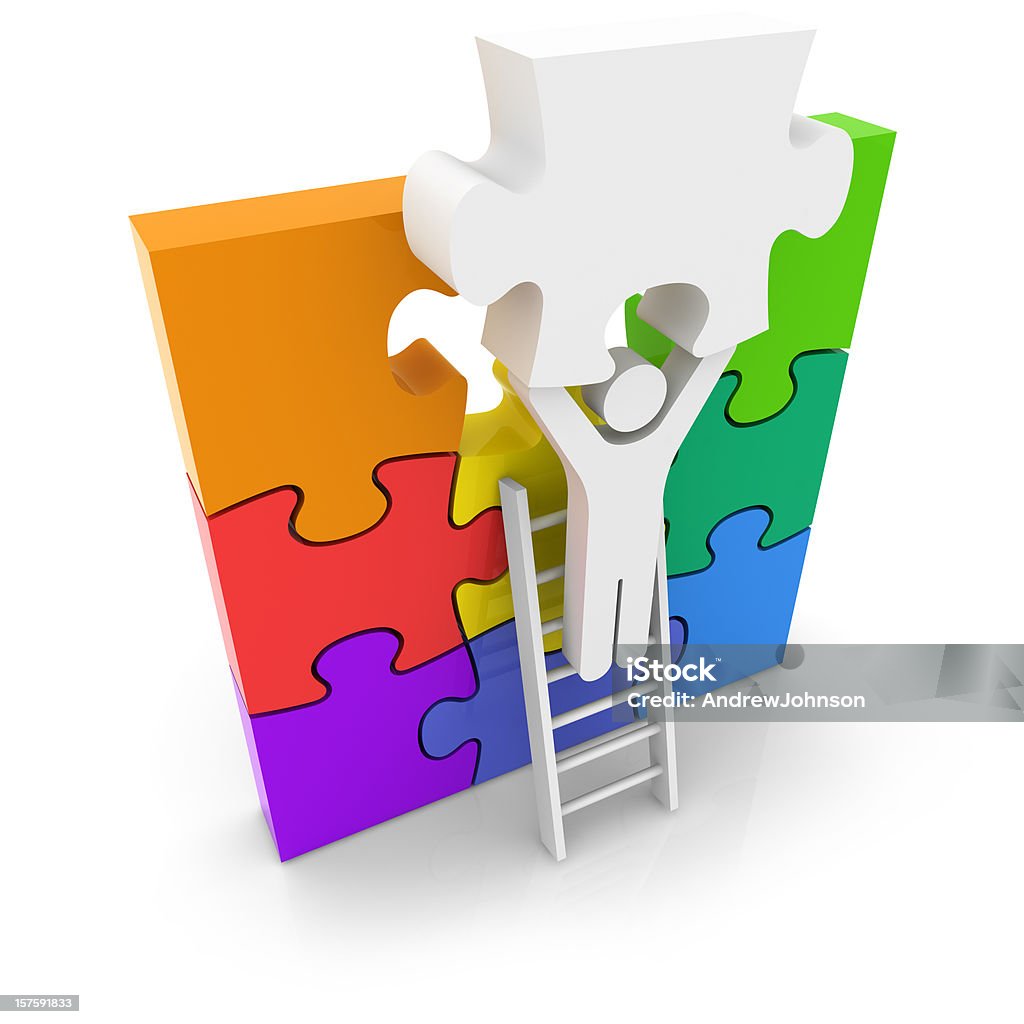 Jigsaw Puzzle Solution  Abstract Stock Photo
