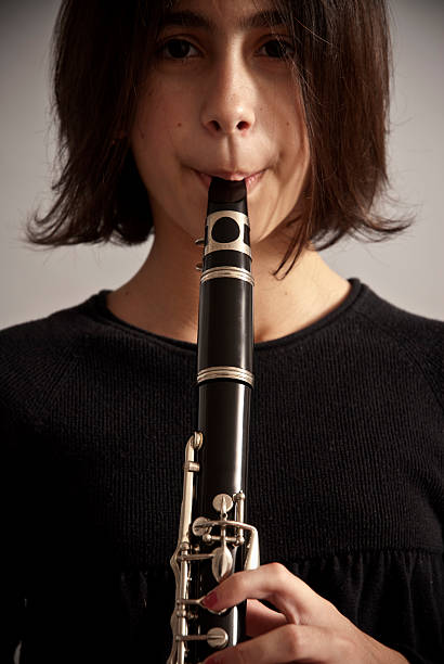 Playing the Clarinet stock photo