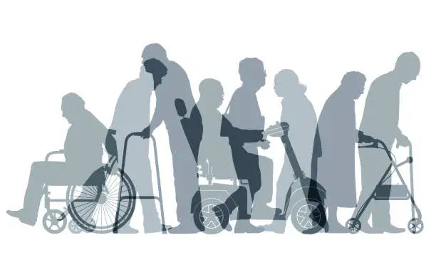 Vector illustration of Elderly People