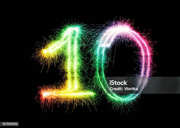 Glitzernde Nummer 10 Xxl Stockfoto und mehr Bilder von Zahl 10 - Zahl 10, Bunt - Farbton, Feiern