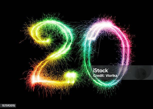 Resplandeciente Número 20 Foto de stock y más banco de imágenes de Número 20 - Número 20, Aniversario, Número