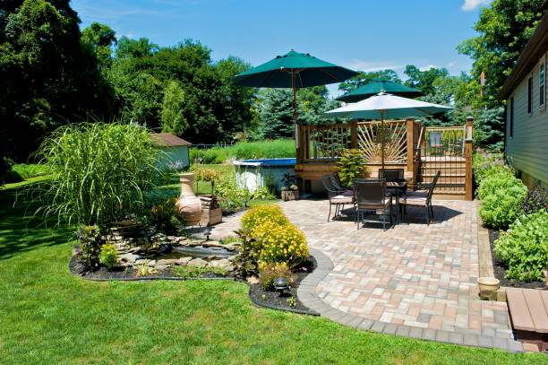 istock Sunny day on a terrace with table and sun umbrella 157592246