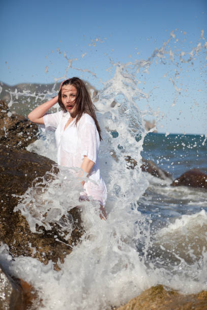 istock Woman in sea foam 157592354