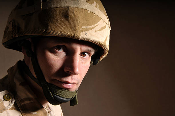 Face of a Soldier stock photo