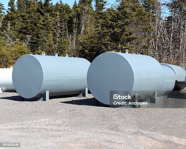 New Fuel Tanks In A Gray Color Stock Photo - Download Image Now - Fuel Storage Tank, Outdoors, Business