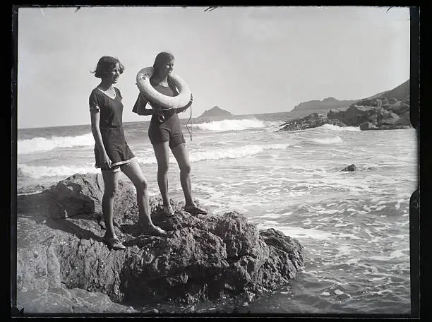 Photo of Girls at the Seaside - Vintage Photograph