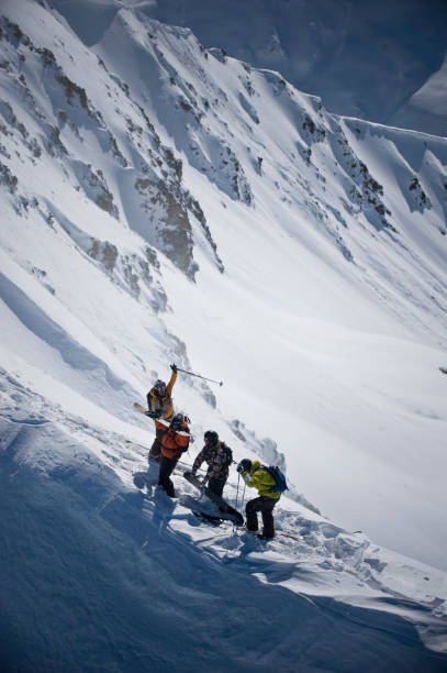 adoro esquiar na neve em pó - skiing winter sport powder snow athlete - fotografias e filmes do acervo