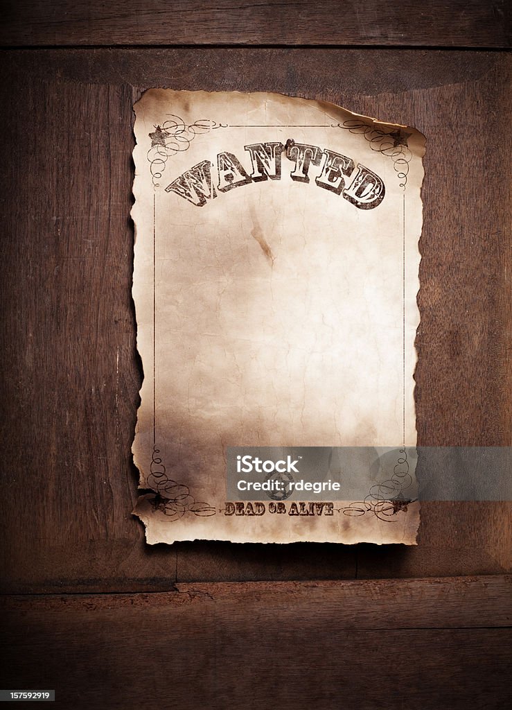 Queria vivos ou mortos cartaz XXL - Foto de stock de Wanted - cartaz em inglês royalty-free